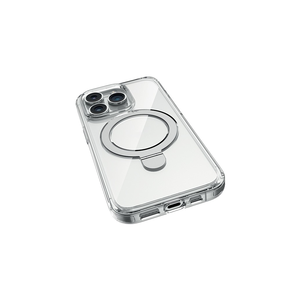 iPhone 16 Pro Max Kılıf Magsafe Şarj Özellikli Raptic Air Stand Serisi Buzlu Transparan Tasarımlı Standlı Kılıf
