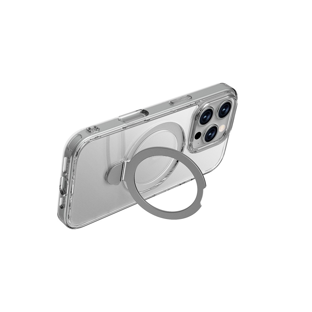 iPhone 16 Pro Max Kılıf Magsafe Şarj Özellikli Raptic Air Stand Serisi Buzlu Transparan Tasarımlı Standlı Kılıf