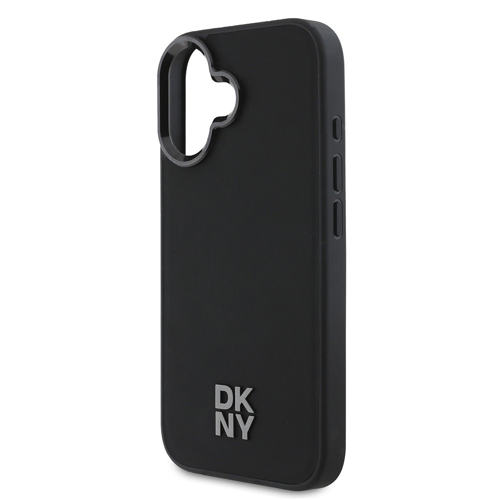 iPhone 16 Kılıf DKNY Orjinal Lisanslı Magsafe Şarj Özellikli Metal Logolu PU Deri Plain Kılıf
