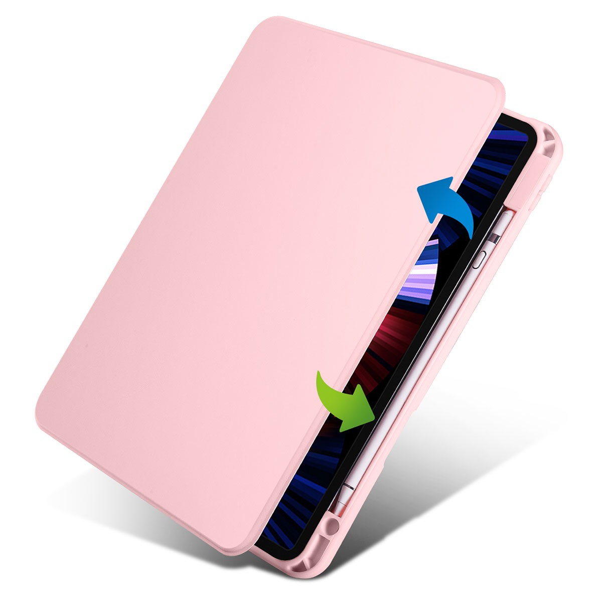 iPad Pro 11 2018 Kılıf Zore Termik Kalem Bölmeli Dönebilen Standlı Kılıf