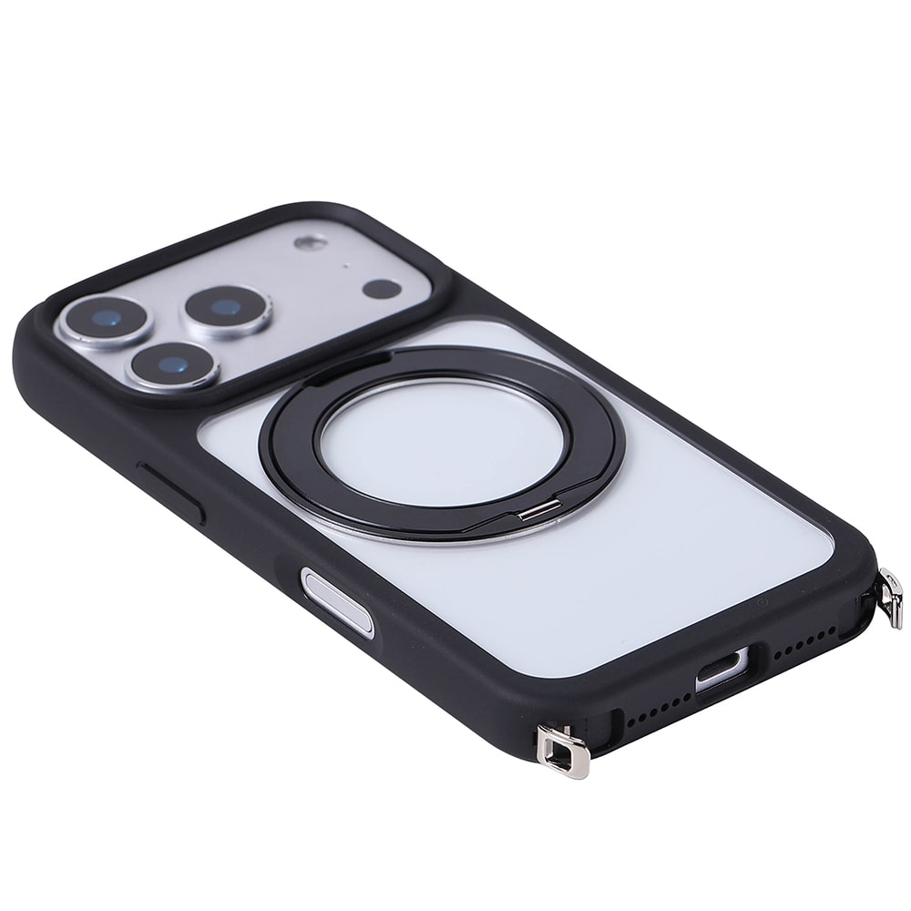 Apple iPhone 17 Pro Kılıf M-Safe Şarj Özellikli Standlı Zore Piza Silikon Kapak