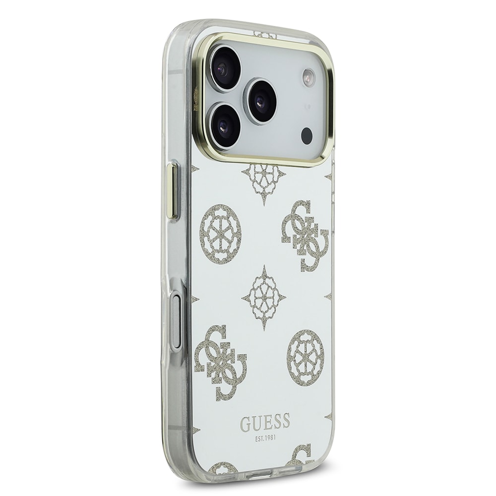 Apple iPhone 17 Pro Kılıf Guess Orjinal Lisanslı Metal Kamera Çerçeveli Simli Aynalı Kapak