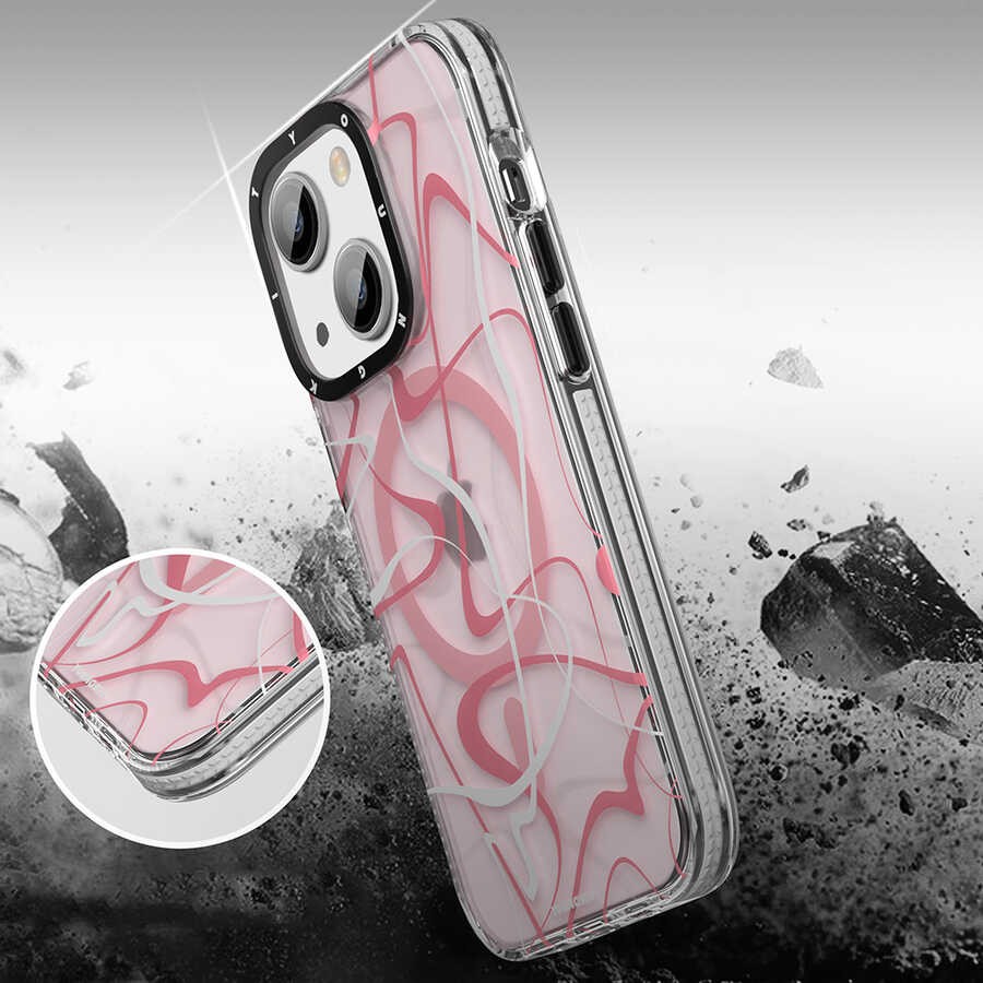 iPhone 14 Kılıf Magsafe Şarj Özellikli Youngkit Water-Ink Serisi Kılıf