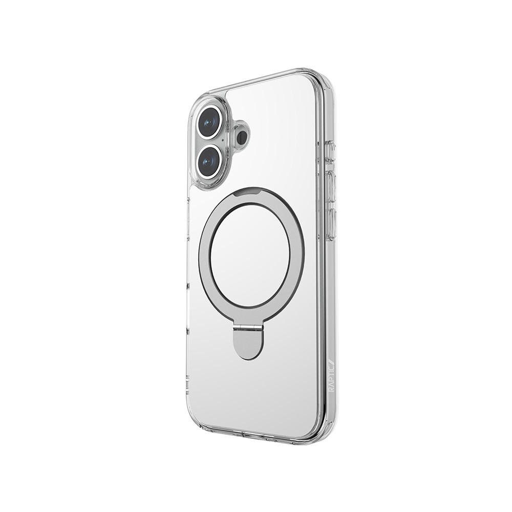 iPhone 16 Plus Magsafe Şarj Özellikli Kılıf Raptic Air Stand Serisi Aynalı Arka Yüzey Standlı Kılıf