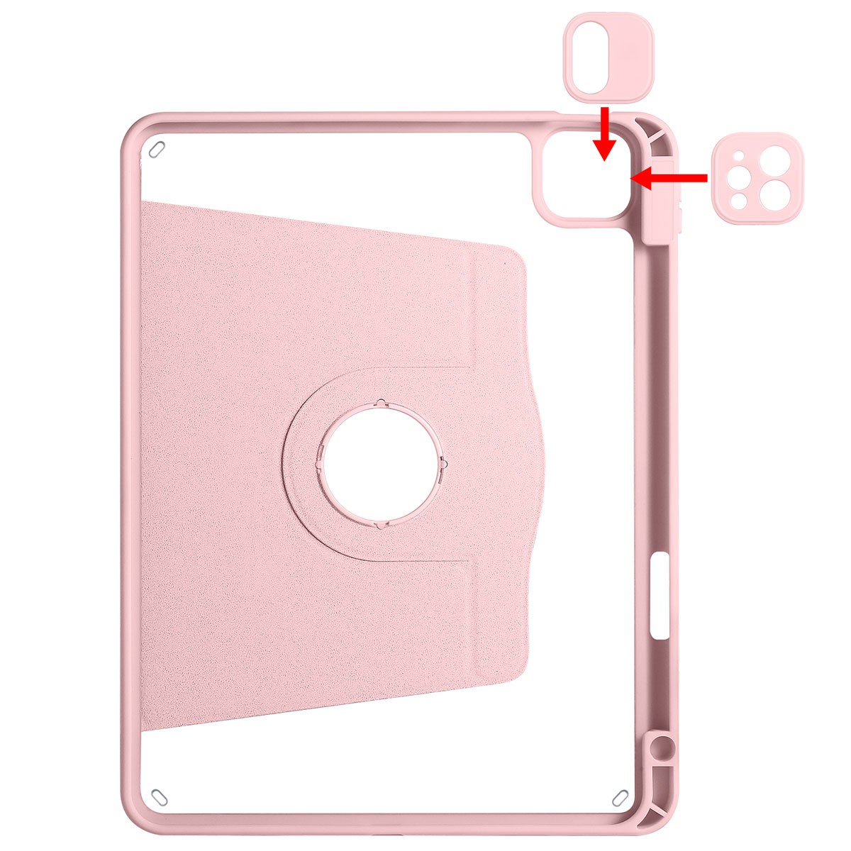 iPad Pro 11 2018 Kılıf Zore Termik Kalem Bölmeli Dönebilen Standlı Kılıf