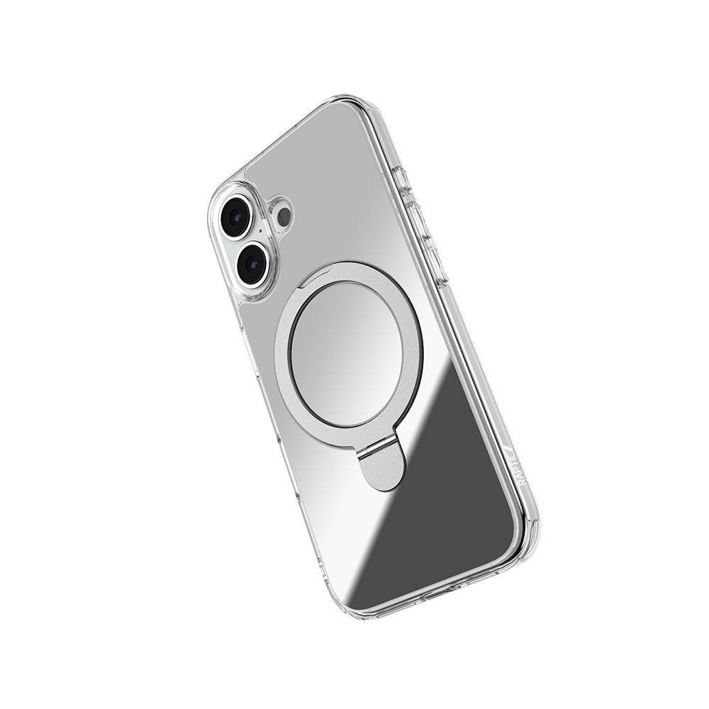 iPhone 16 Plus Magsafe Şarj Özellikli Kılıf Raptic Air Stand Serisi Aynalı Arka Yüzey Standlı Kılıf