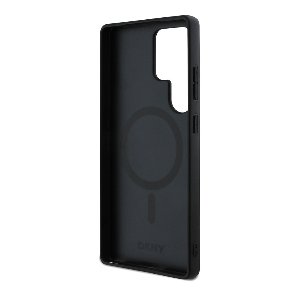 Galaxy S25 Ultra Kılıf DKNY Orjinal Lisanslı Magnetik PU Deri Grid Pattern Kapak