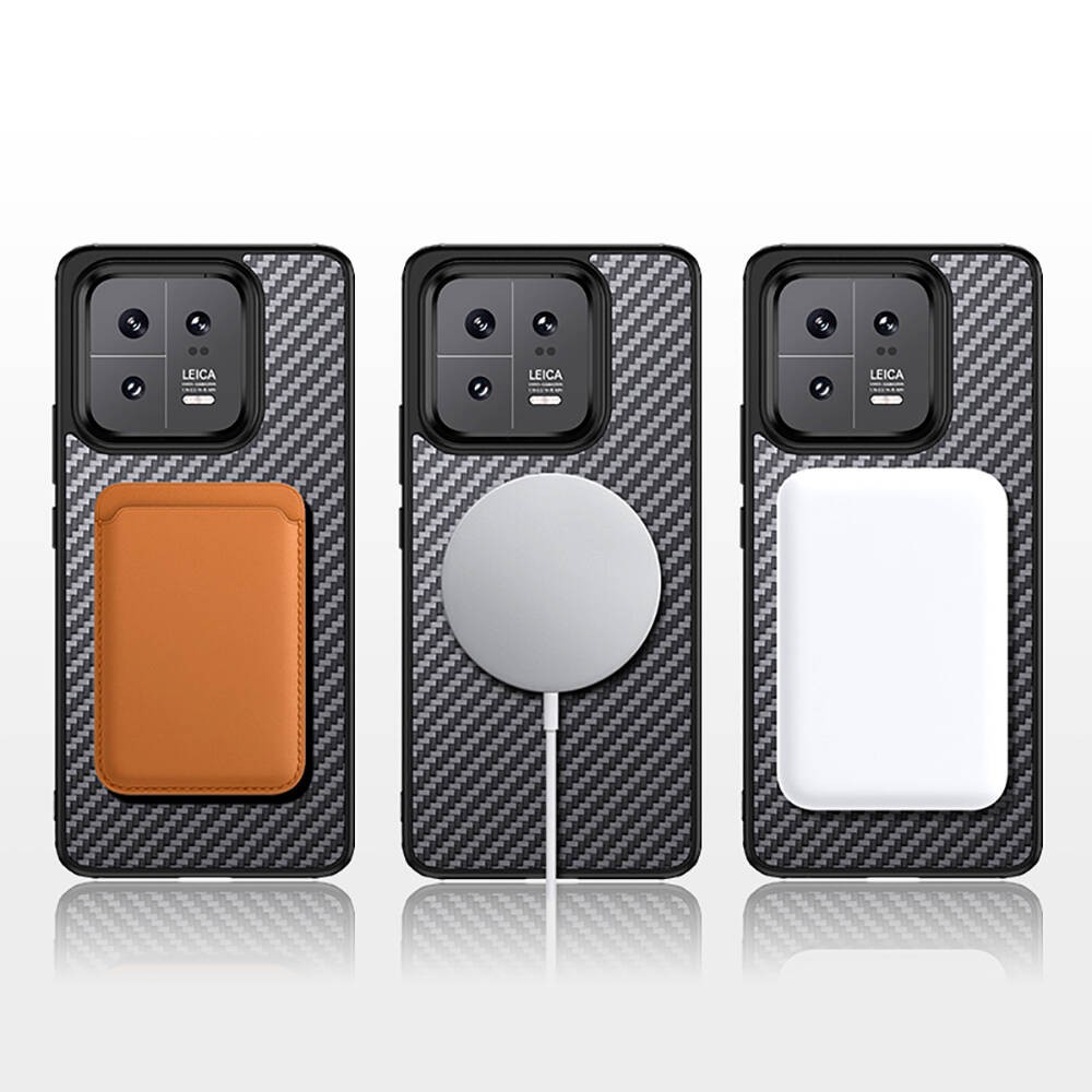 Xiaomi Mi 13 Kılıf Aramid Karbon Fiber M-safe Özellikli Wlons Radison Kapak