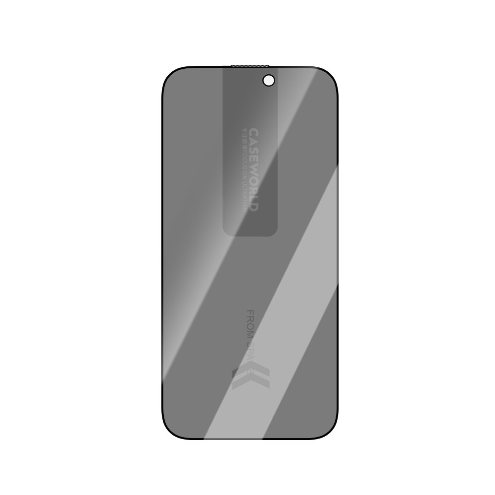 Apple iPhone 16 Pro Max CaseWorld Ultra-Thin Serisi TMQ Privacy 0.15mm 3D Cam Ekran Koruyucu + Uygulama Aparatlı
