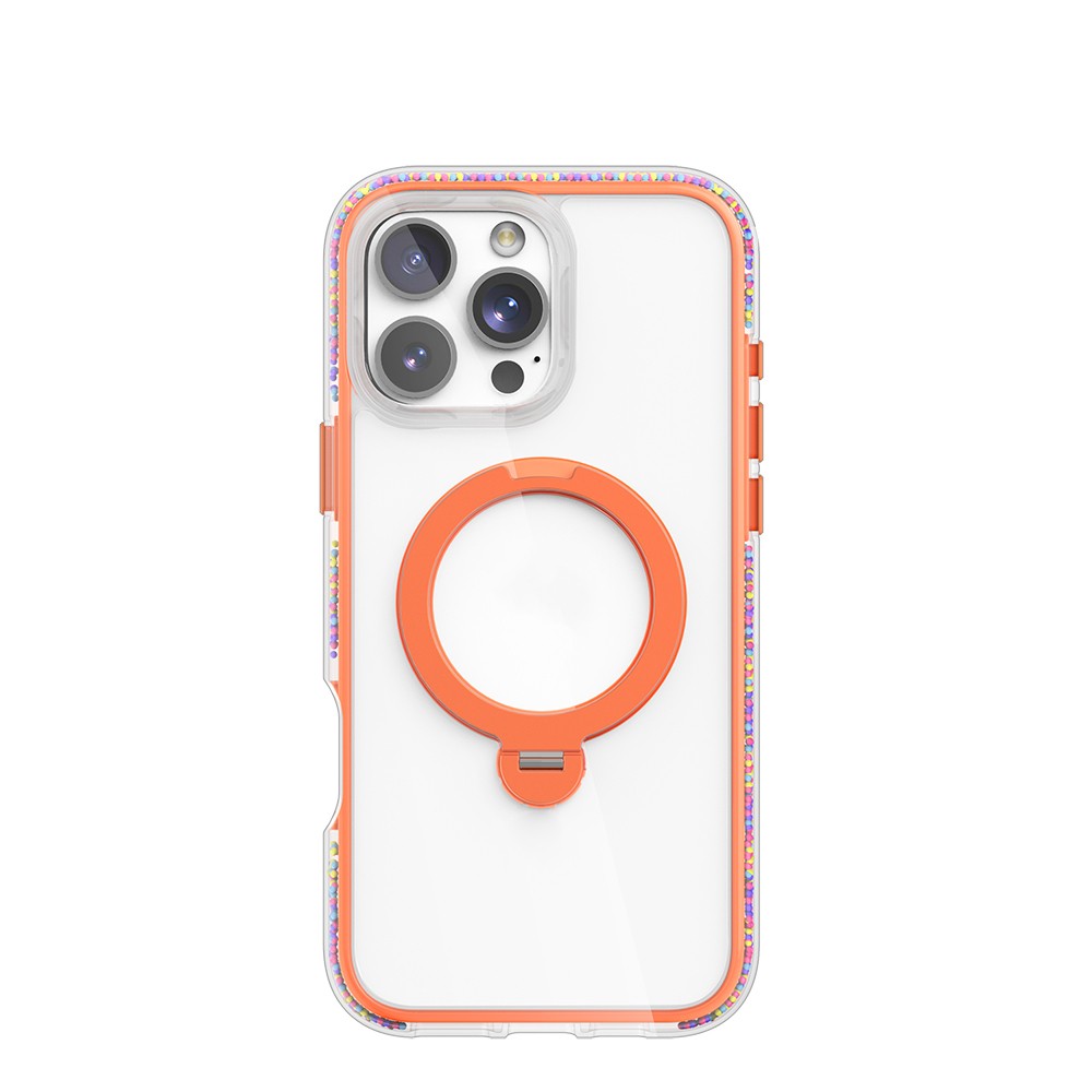 iPhone 16 Pro Max Kılıf Magsafe Şarj Özellikli Raptic AirJoy Serisi Boncuk Tasarımlı 360 Derece Dönebilen Standlı Kılıf