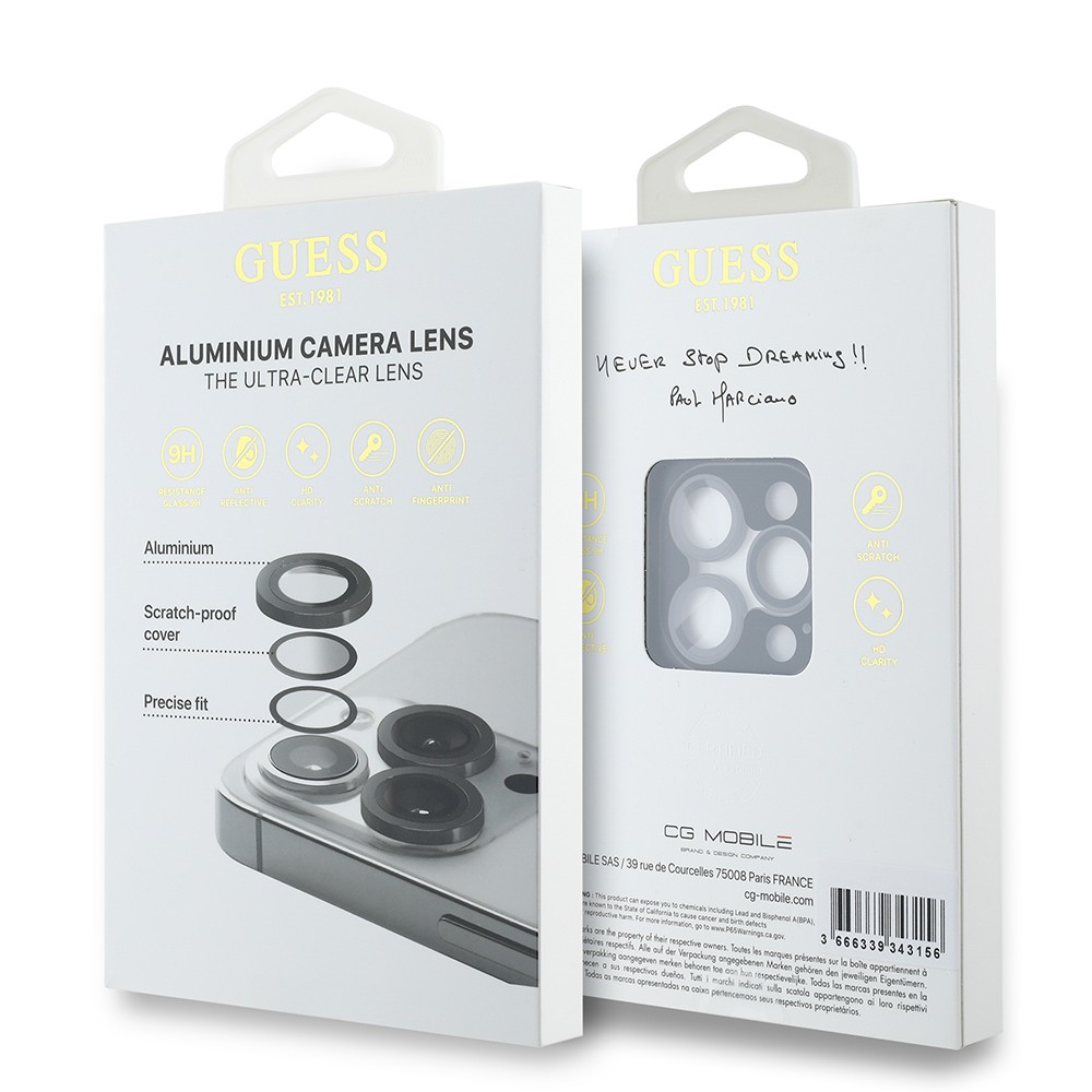 iPhone 15 Pro Guess Orjinal Lisanslı Metal Kamera Lens Koruyucu