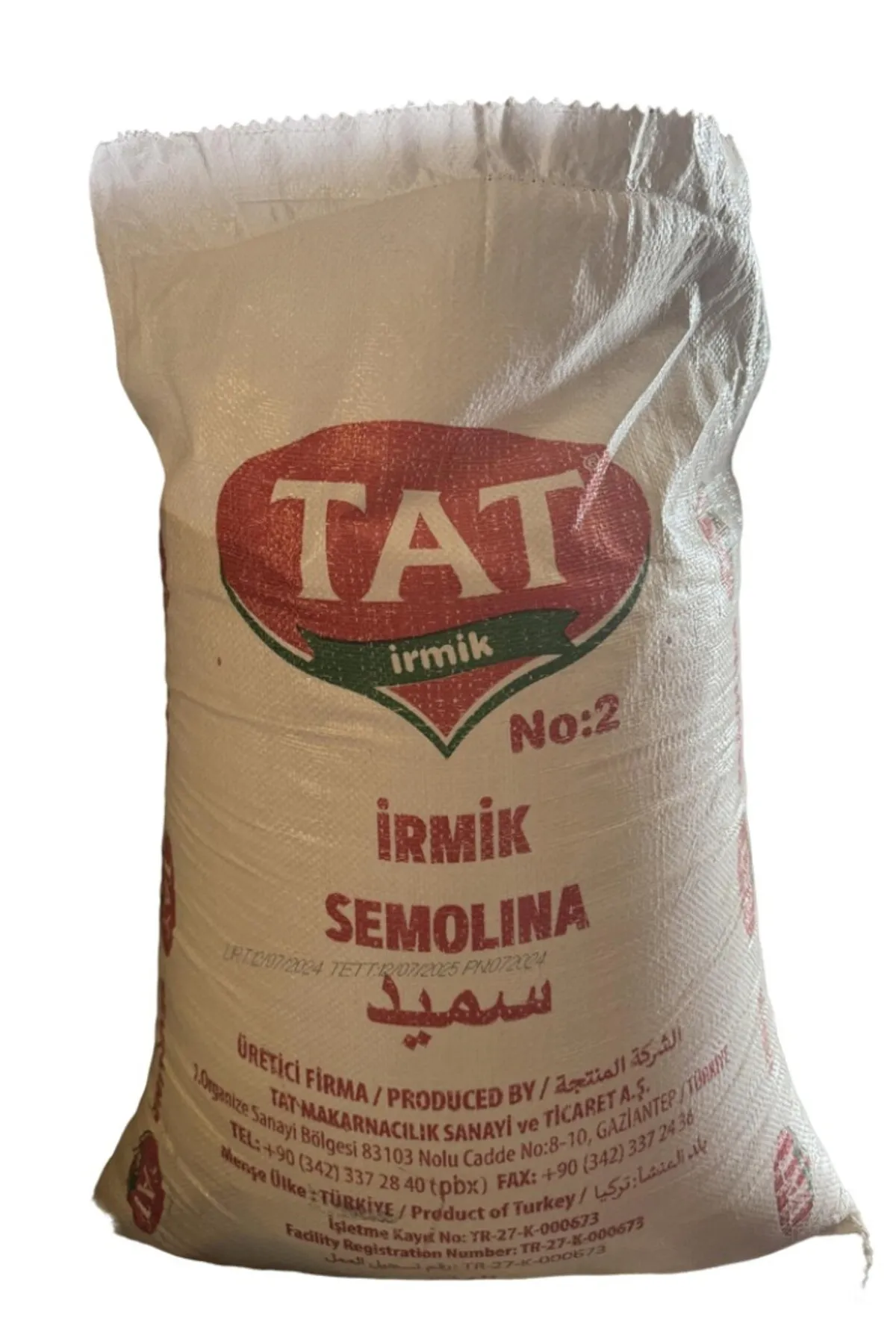 İrmik Semolina 2 numara 25 Kg Çuval