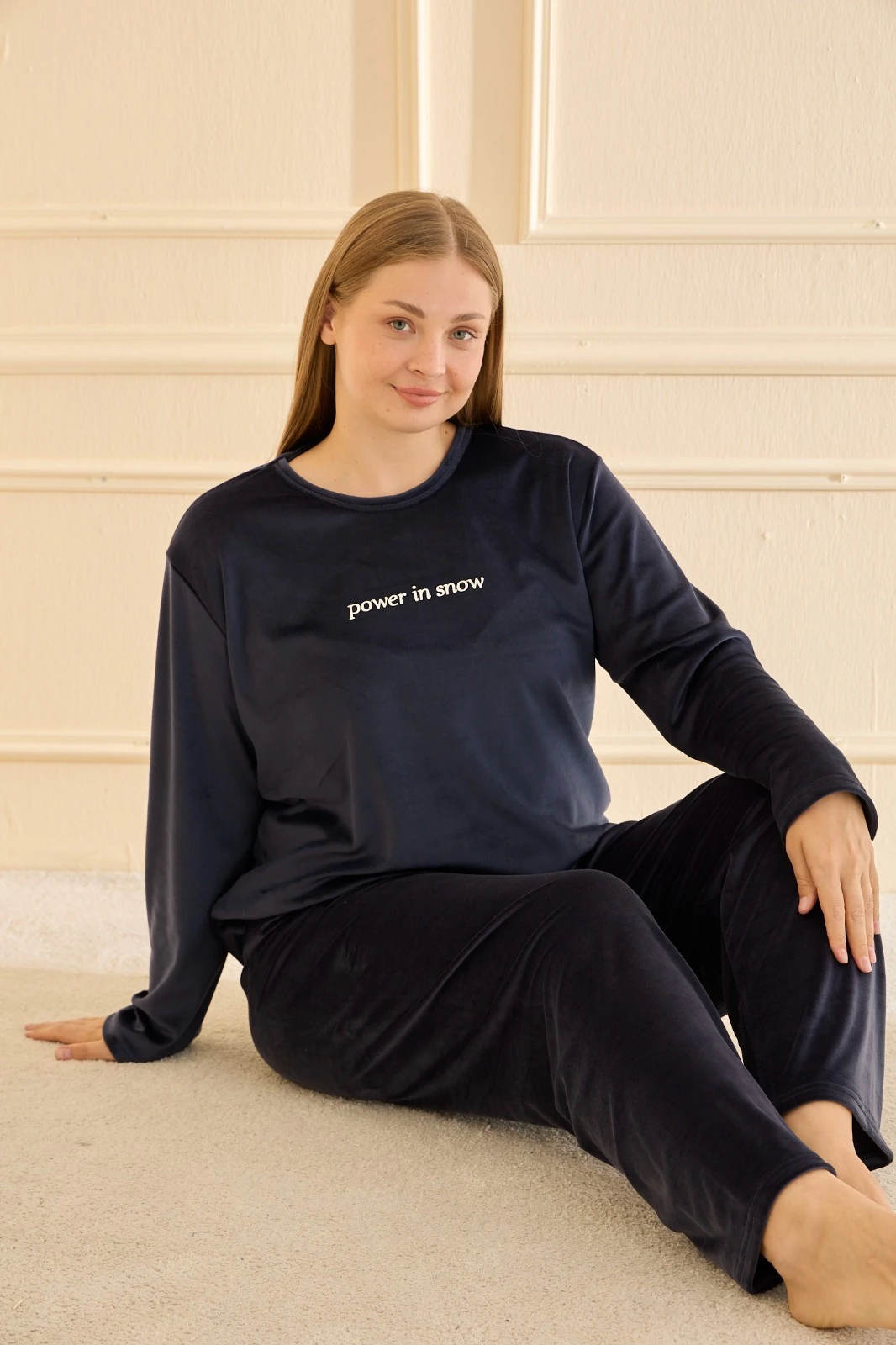 Mihra 13213R2702 Battal Kadife Pijama Takımı