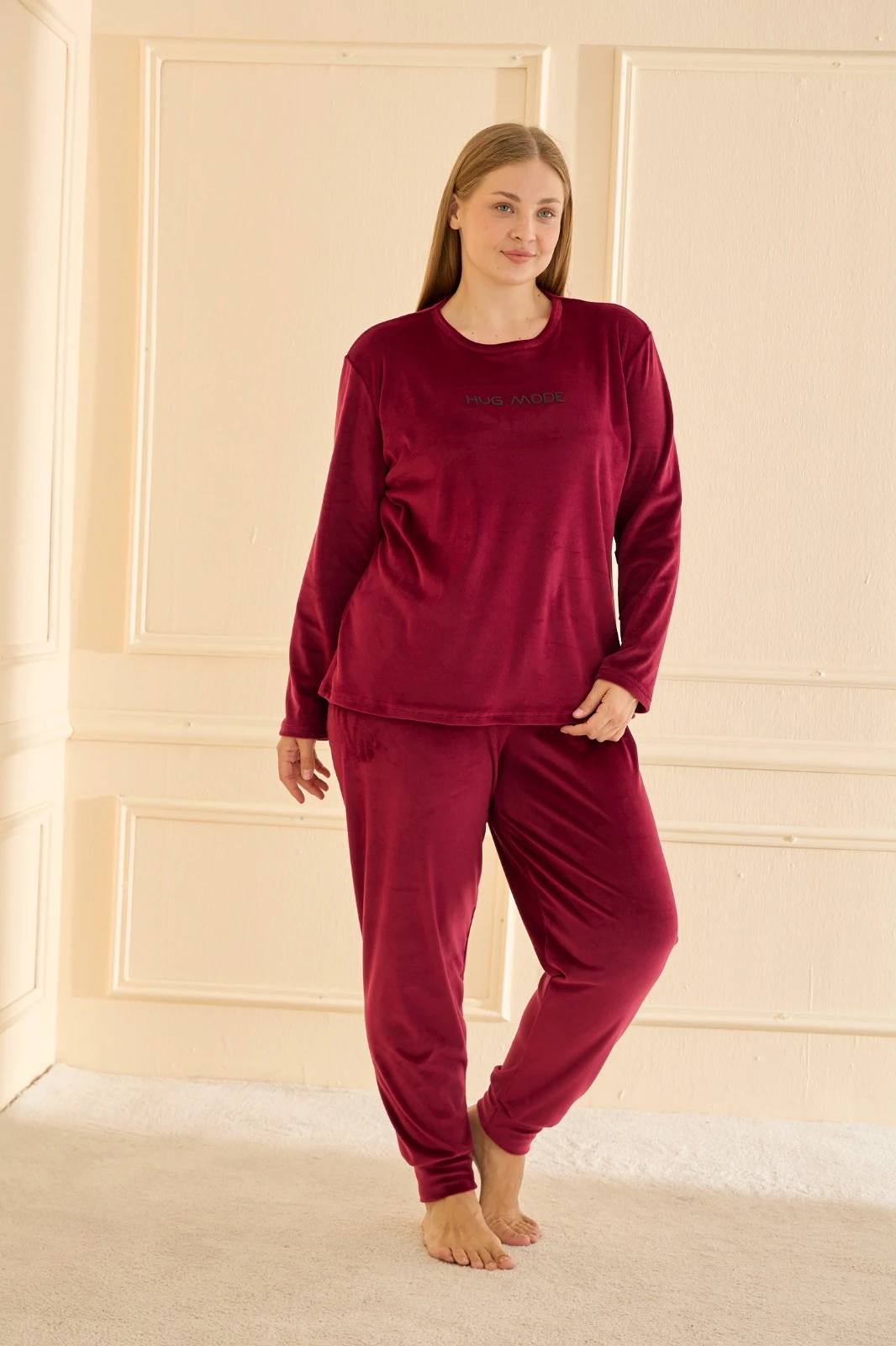 Mihra 13212R2700 Battal Kadife Manşet Paça Pijama Takımı