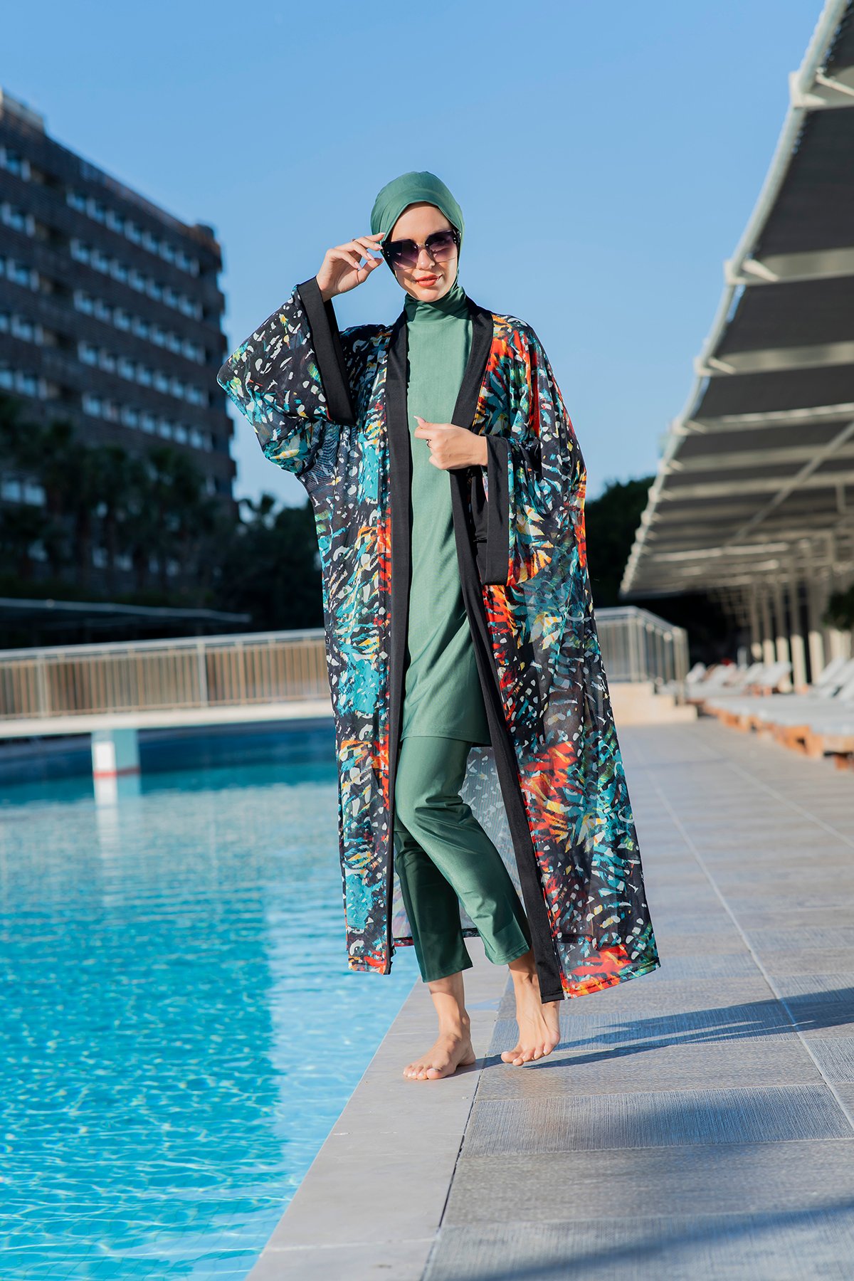 Ruko 503 Desenli Esnek Şifon Kumaş Kimono