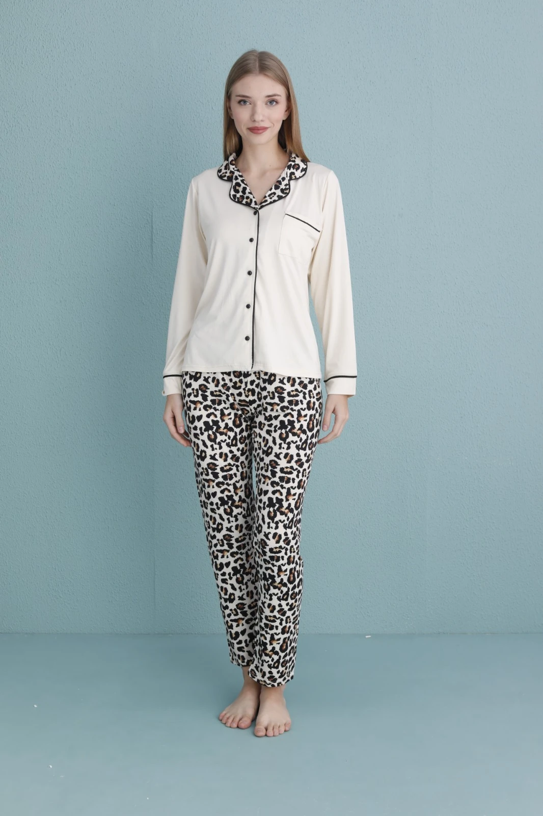 Mihra 50904R576 Önü Düğmeli Pijama Takımı