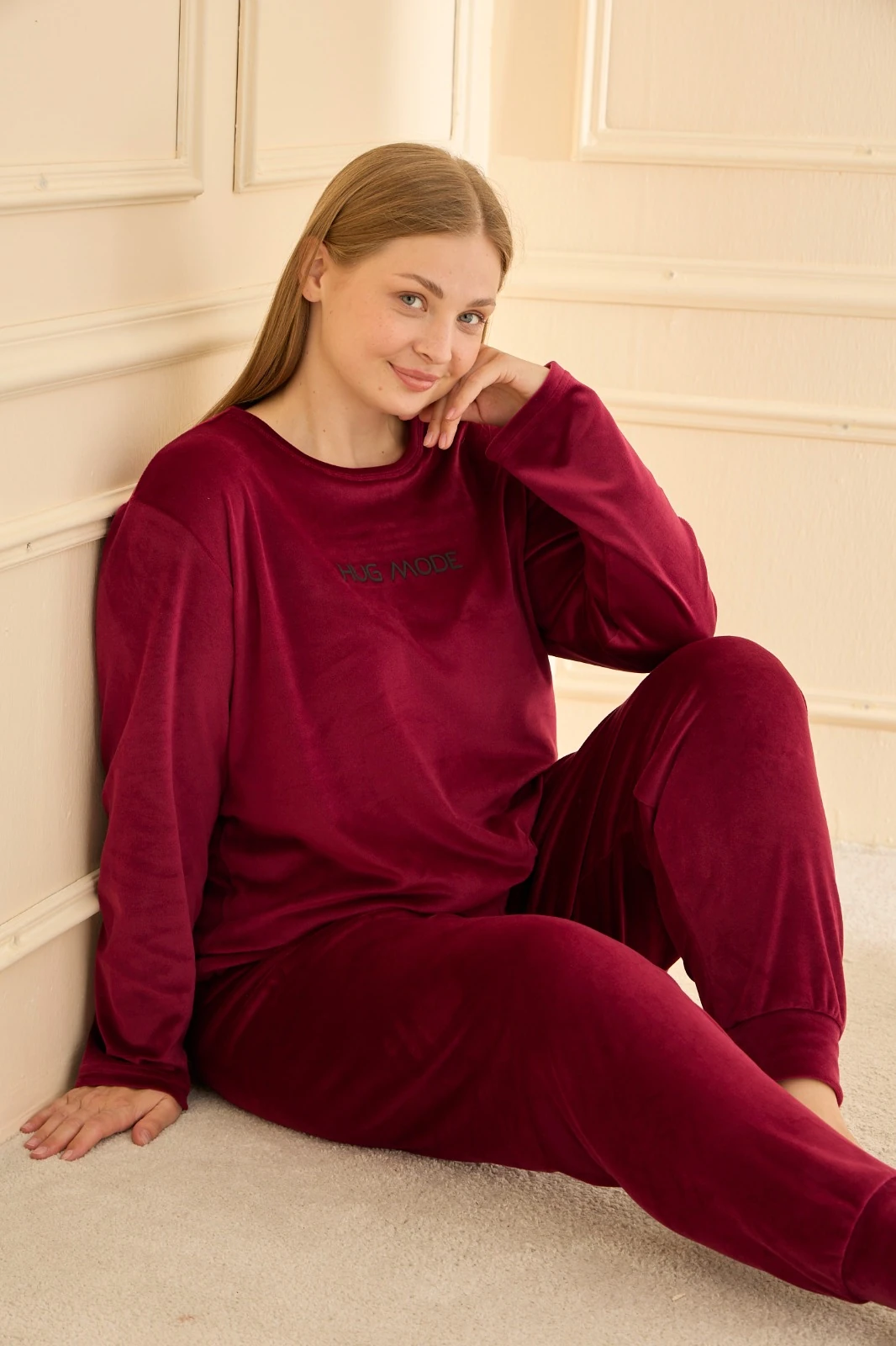 Mihra 13212R2700 Battal Kadife Manşet Paça Pijama Takımı