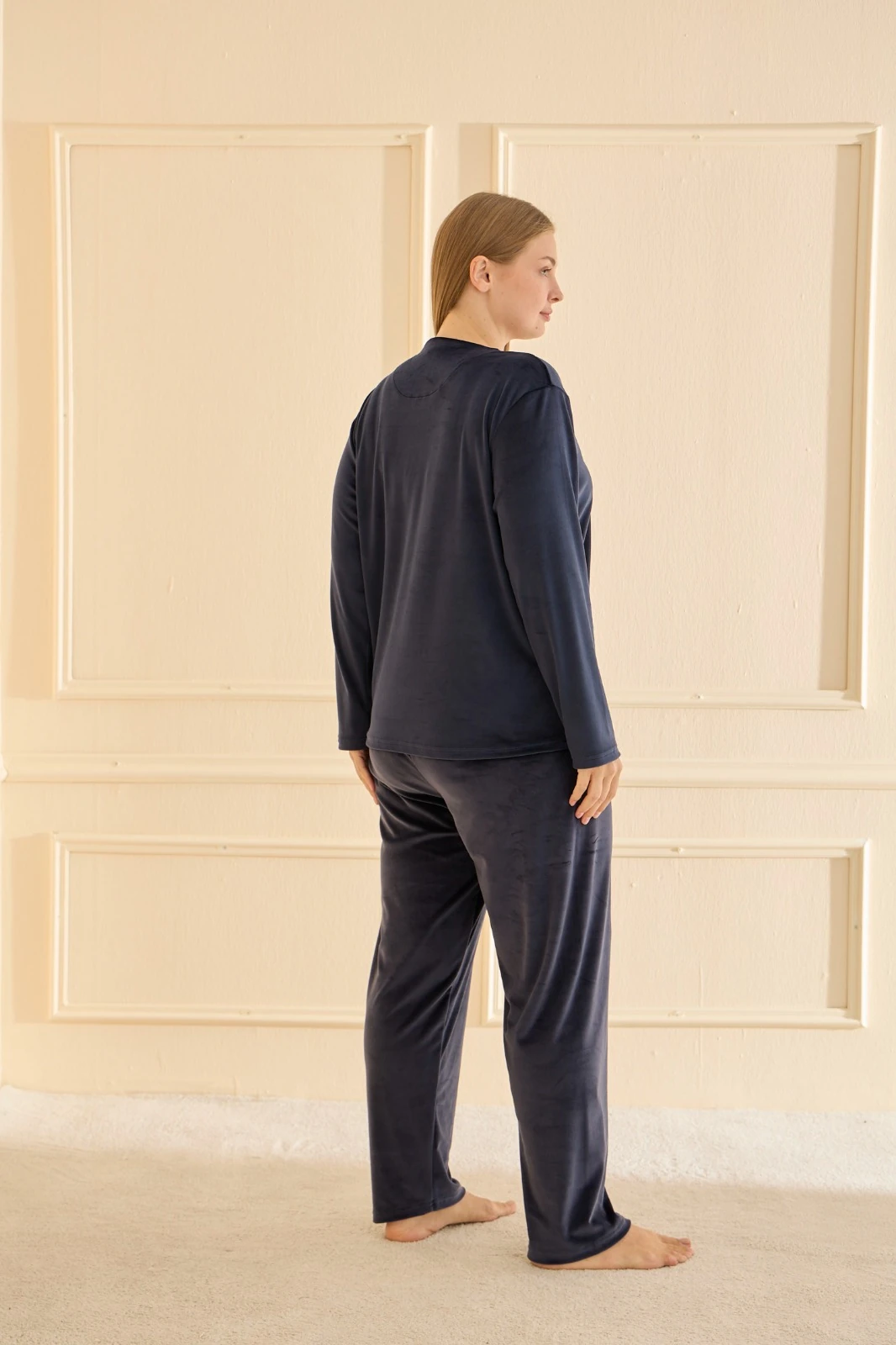 Mihra 13213R2702 Battal Kadife Pijama Takımı