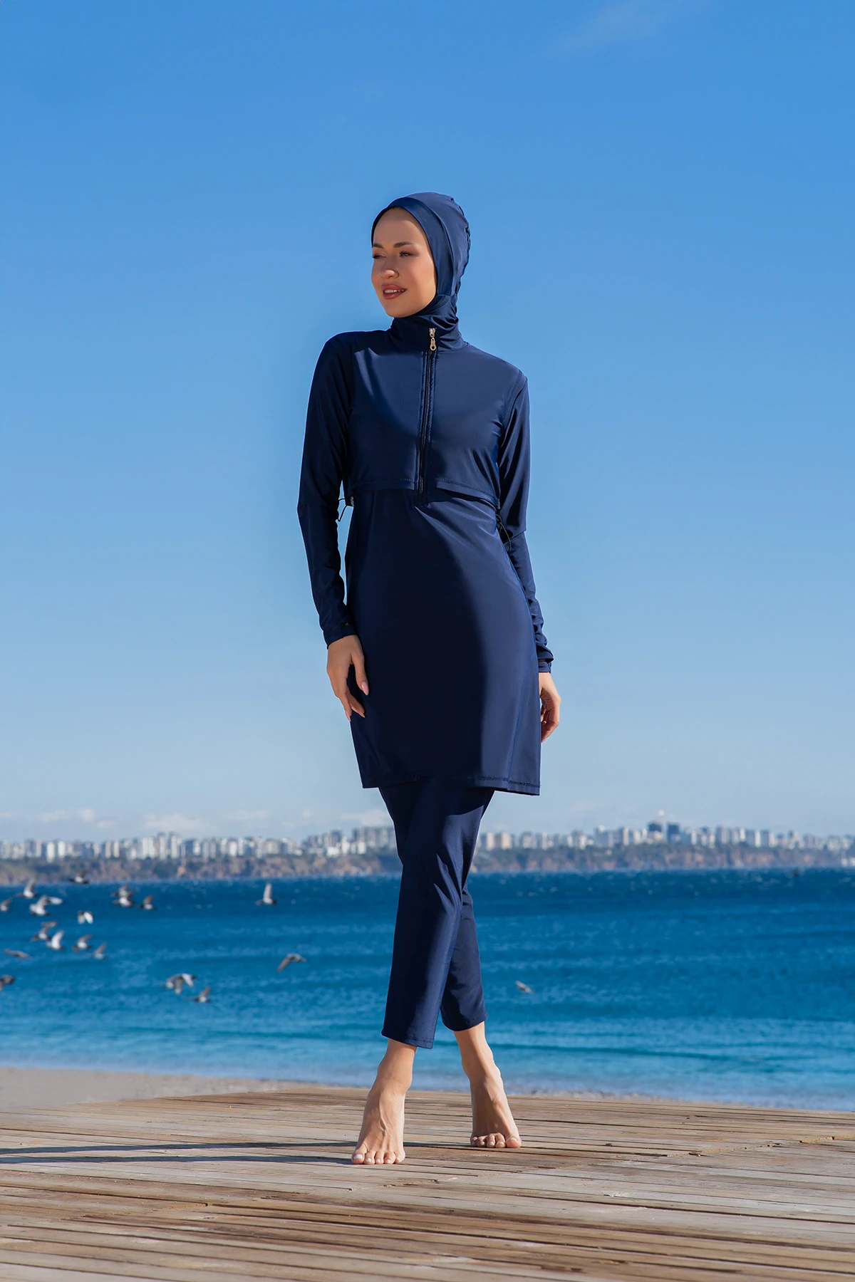 Ruko 25204-2 Crop Model Lycra Kumaş Tesettür Mayo