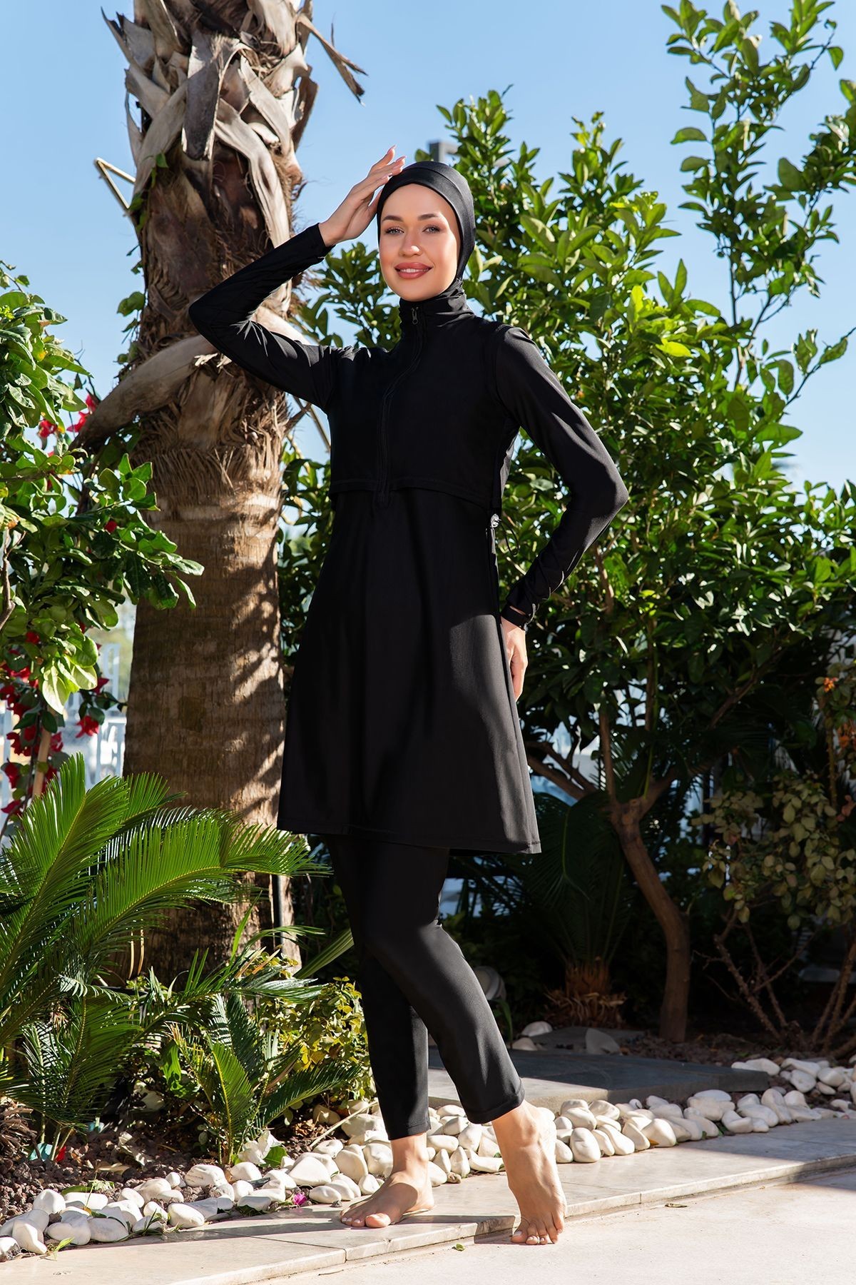 Ruko 25204-1 Crop Model Lycra Kumaş Tesettür Mayo