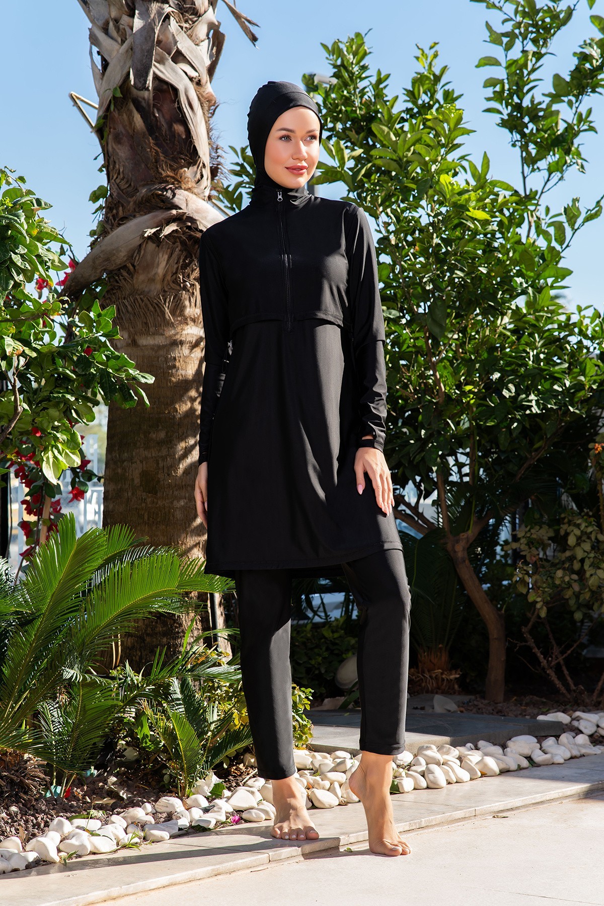 Ruko 25204-1 Crop Model Lycra Kumaş Tesettür Mayo