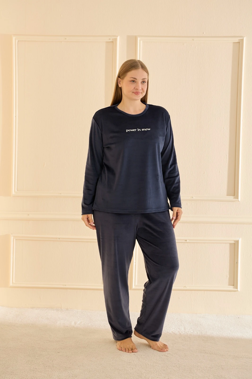 Mihra 13213R2702 Battal Kadife Pijama Takımı