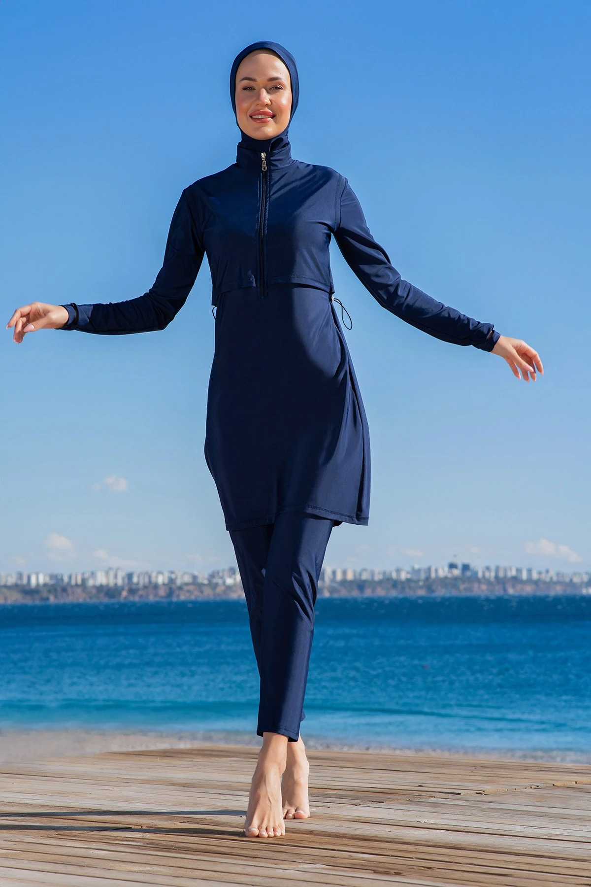 Ruko 25204-2 Crop Model Lycra Kumaş Tesettür Mayo