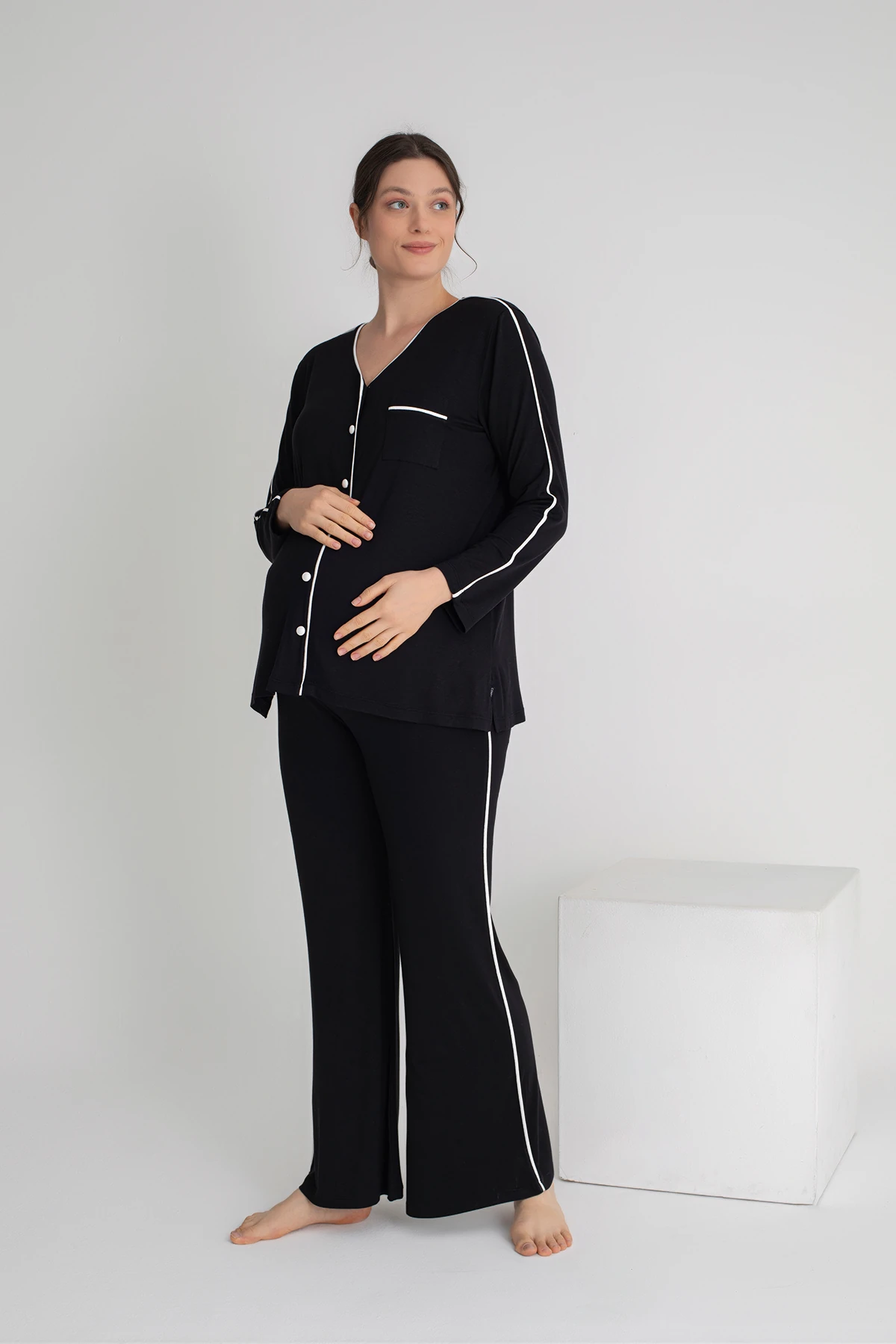 Confeo 840-854 Önü Düğmeli Uzun Kol Pijama Takımı