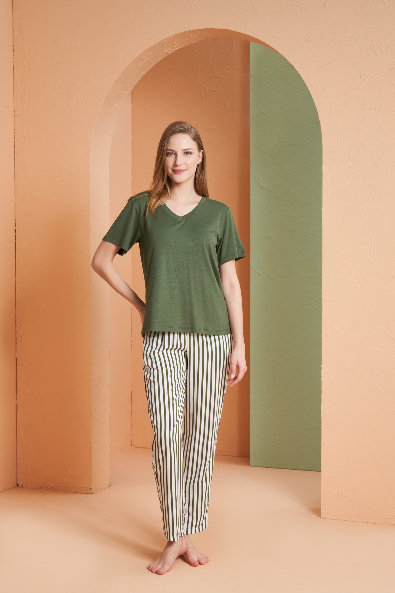 Pjs 27127 V Yaka Pijama Takım