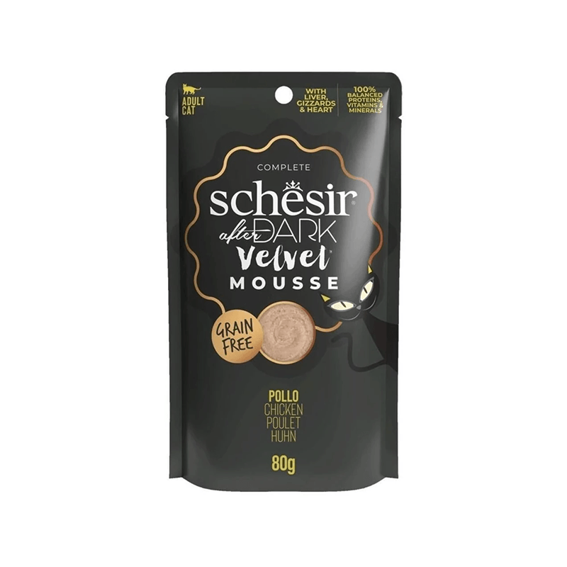 Schesir After Dark Velvet Kıyılmış Tavuklu Yetişkin Kedi Konservesi 80 Gr