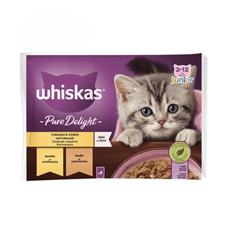 Whiskas Junior Pure Delight Yavru Kümes Hayvanlı Yaş Mama 4x85 Gr