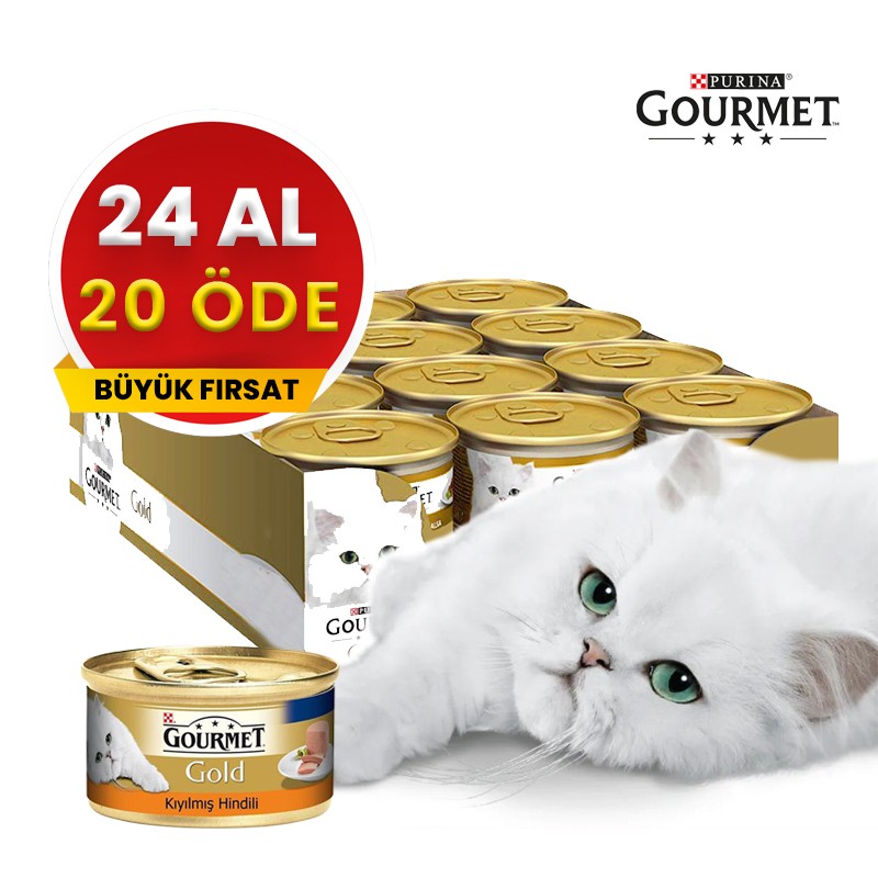 Gourmet Gold Kıyılmış Hindi Etli Kedi Konservesi 85 gr 24 Adet