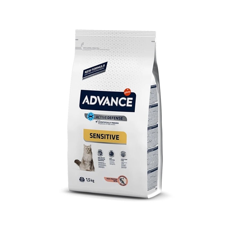 Advance Sensitive Somonlu Yetişkin Hassas Kedi Maması 1.5 Kg