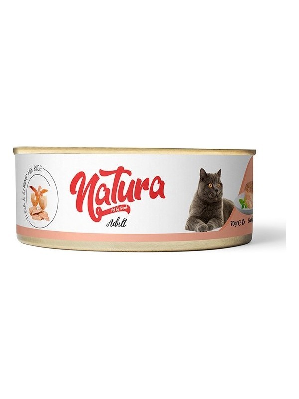 Natura Pet Adult Tahılsız Ton Balık ve Karidesli Yetişkin Kedi Konservesi 70 gr