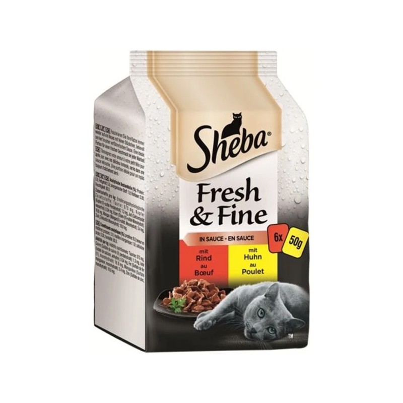 Sheba Fresh & Fine Sığır Etli Ve Tavuklu Yaş Mama 6*50 gr