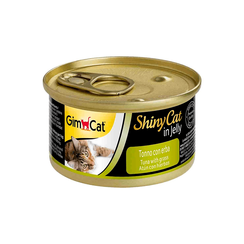 Gimcat Shiny Cat Ton Balıklı Çimenli Jöleli 70 gr