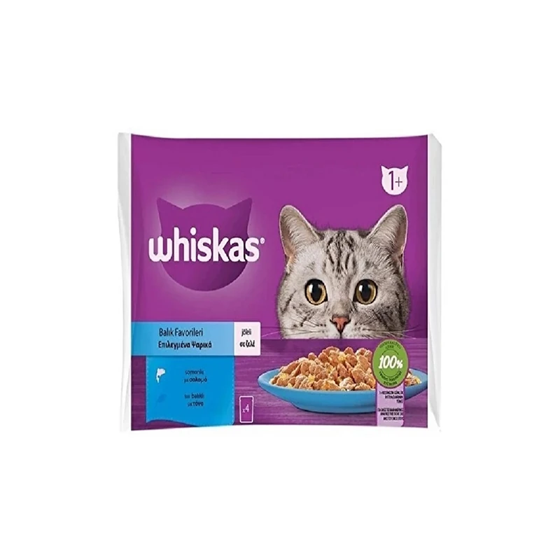 Whiskas Pouch Balık Favorileri Yaş Kedi Maması 4'lü 85 Gr