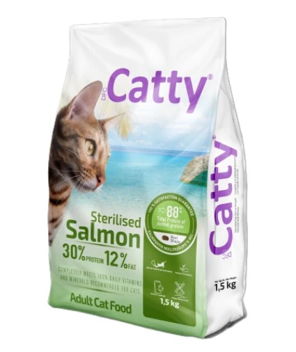 Catty Somonlu Kısır Kedi Maması 1,5kg