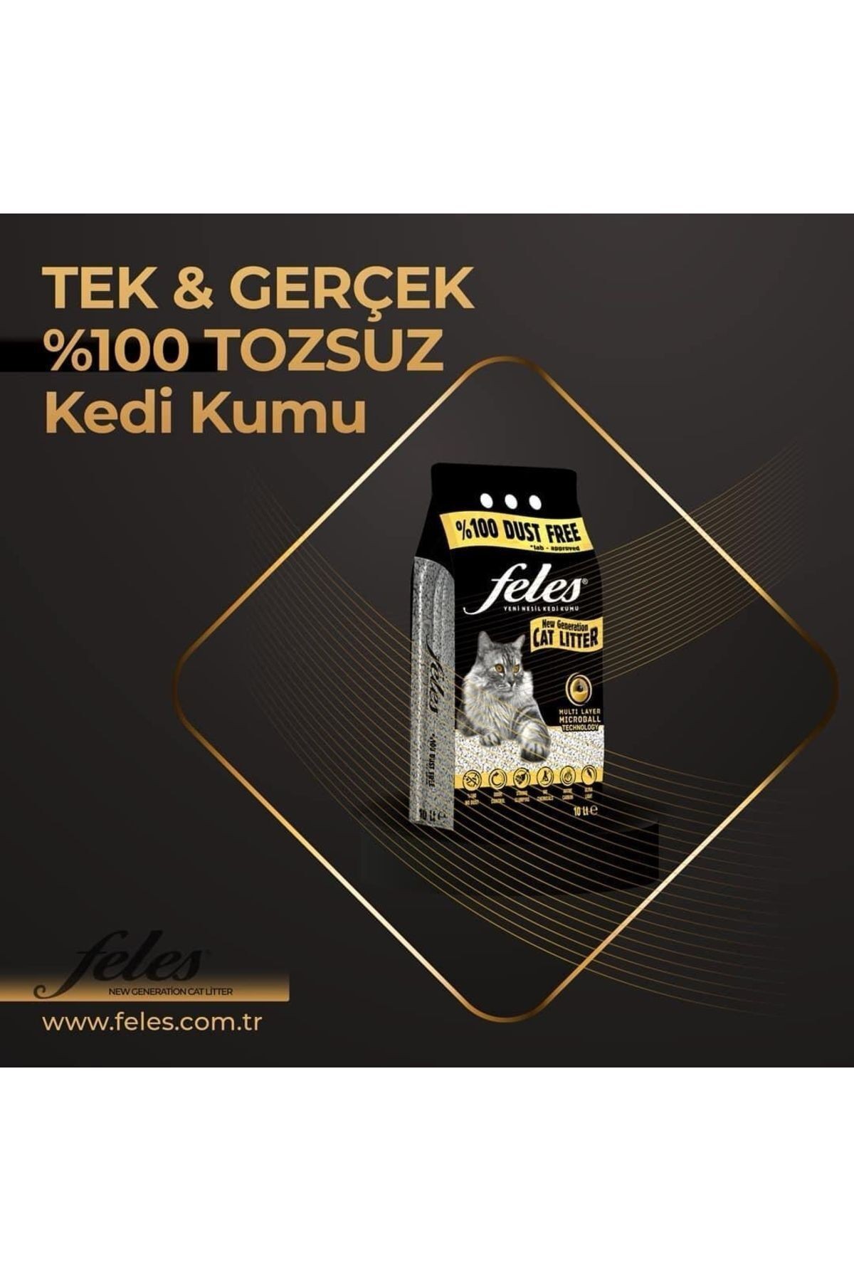 Feles Kedi Kumu %100 Tozsuz 10lt