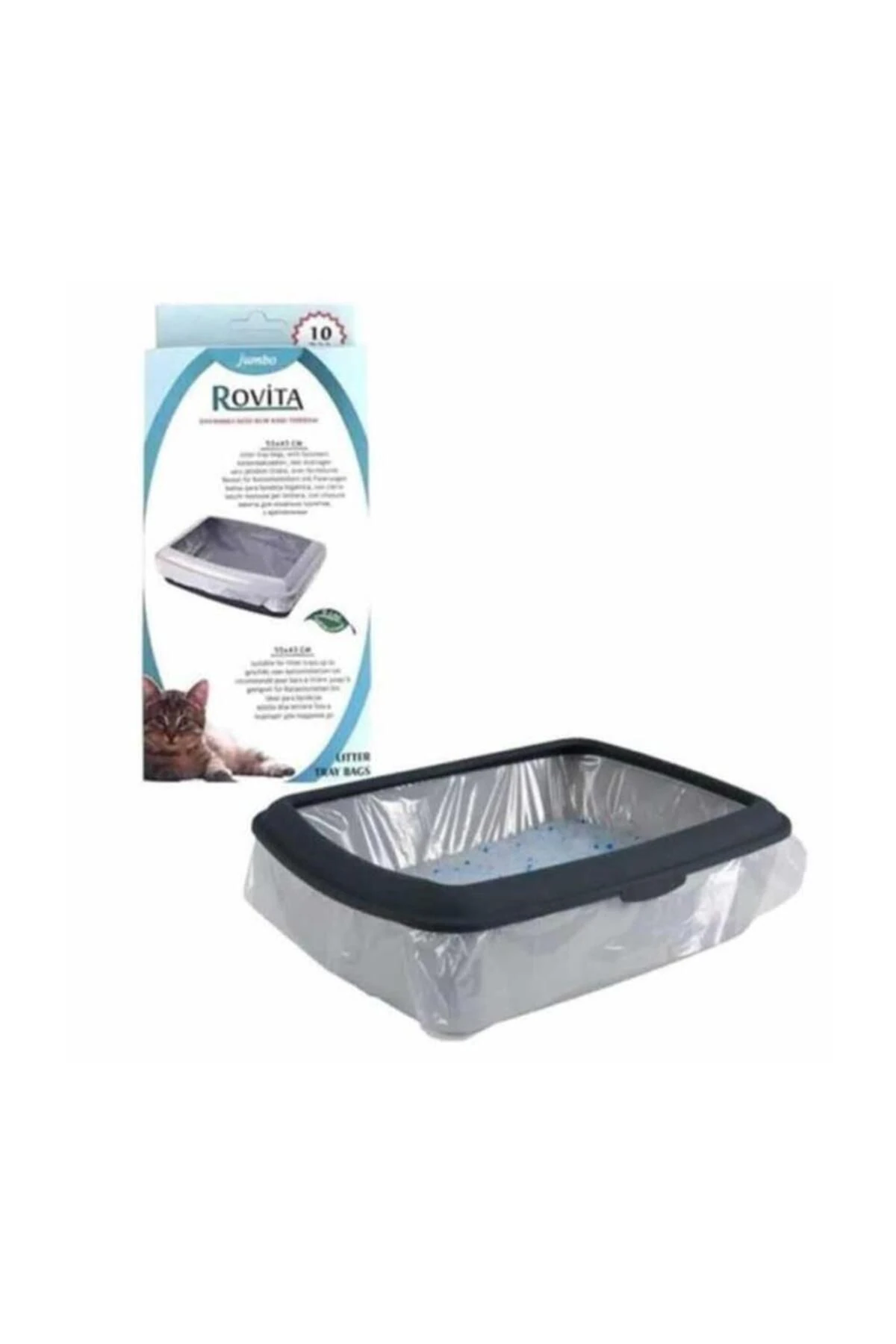 Rovita Dayanıklı Kedi Kum Kabı Torbası 10'lu 55x43 Cm