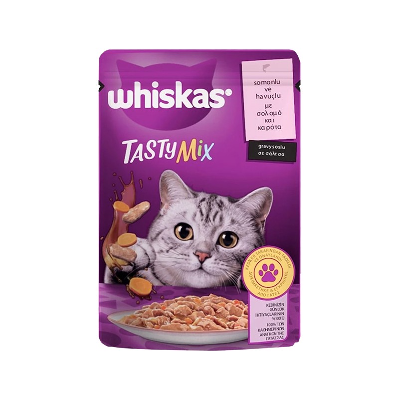 Whiskas Tasty Mix Somonlu Ve Havuçlu Poşet Yaş Mama 85g