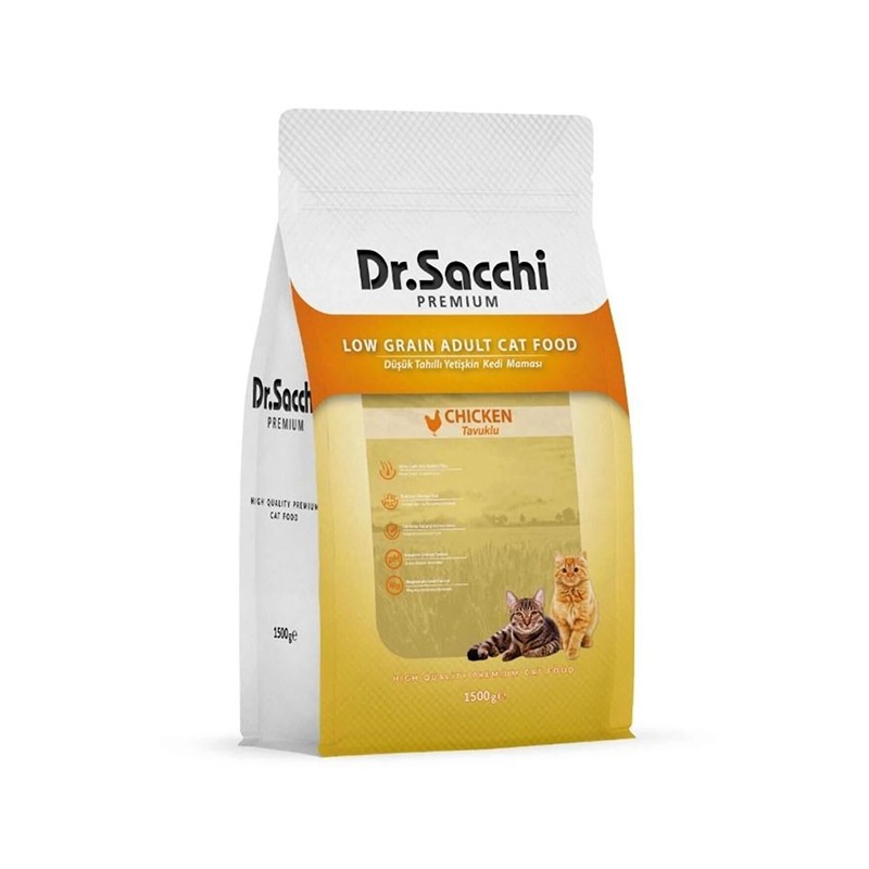 Dr.sacchi Premium Düşük Tahıllı Tavuklu Kedi Maması 1,5 Kg