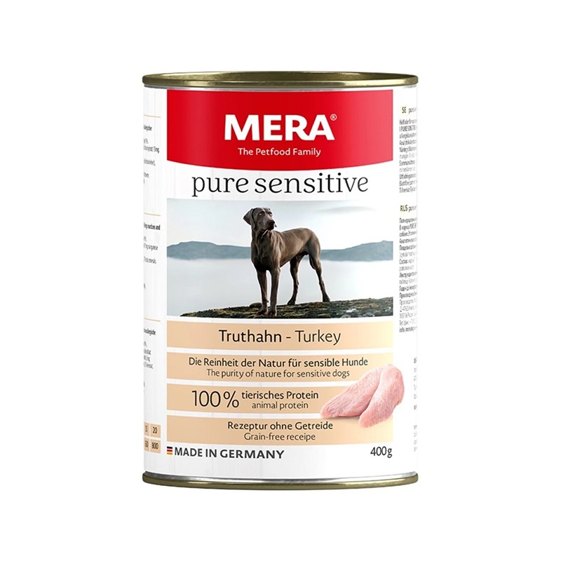 Mera Pure Sensitive Tahılsız Hindi Etli Köpek Konserve Yaş Mama 400 Gr