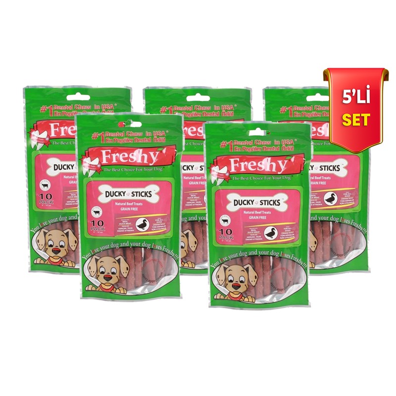 Freshy Ducky Sticks - 500g Tahılsız Ördek Eti Çubuğu - 5'li Paket