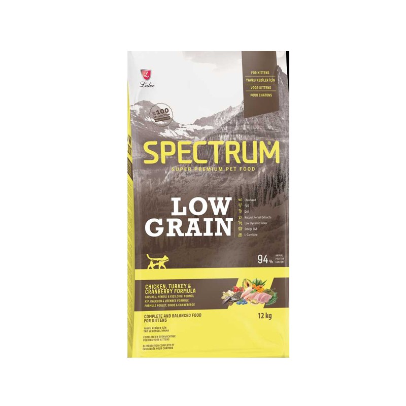 Spectrum Low Grain Yavru Kedi Maması Tavuklu&Hindili 12Kg