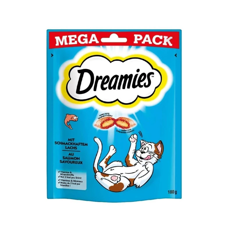 Dreamies Mega Pack İç Dolgulu Somonlu Kedi Ödül Bisküvisi 180gr