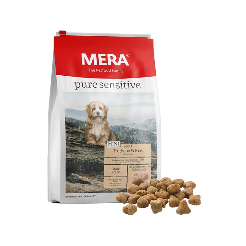 Mera Pure Sensitive Mini Hindi Eti ve Pirinç Küçük Irk Köpek Maması 4 kg