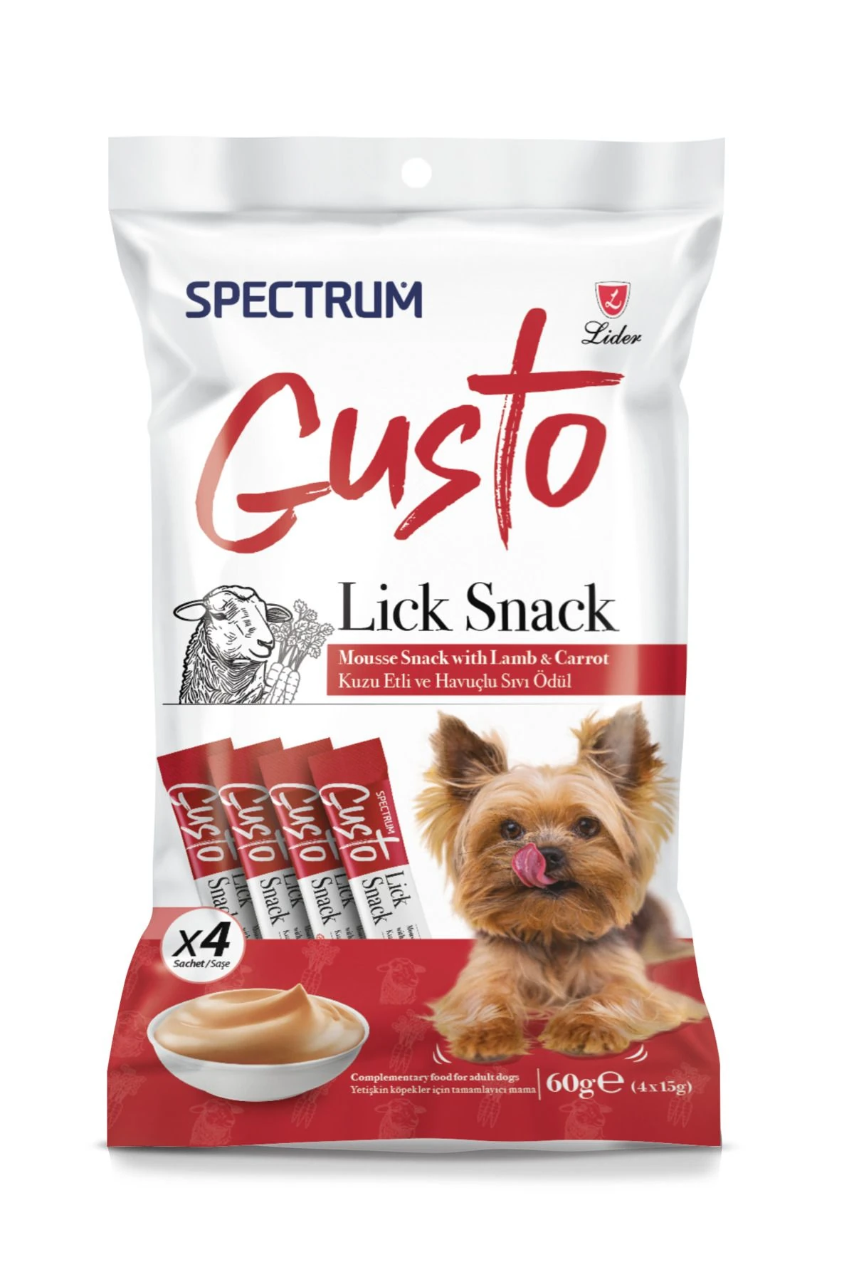 Spectrum Gusto Kuzu Etli ve Havuçlu Köpek Sıvı Ödülü 4x15gr