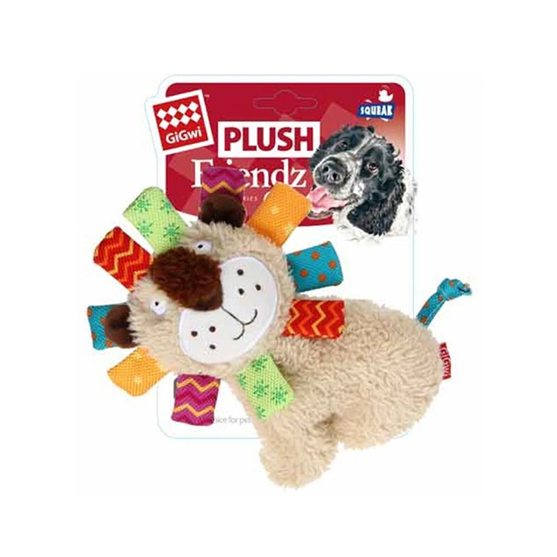 Gigwi Plush Friendz Sesli Aslan Köpek Oyuncak 17 cm x 11 cm x 4 cm