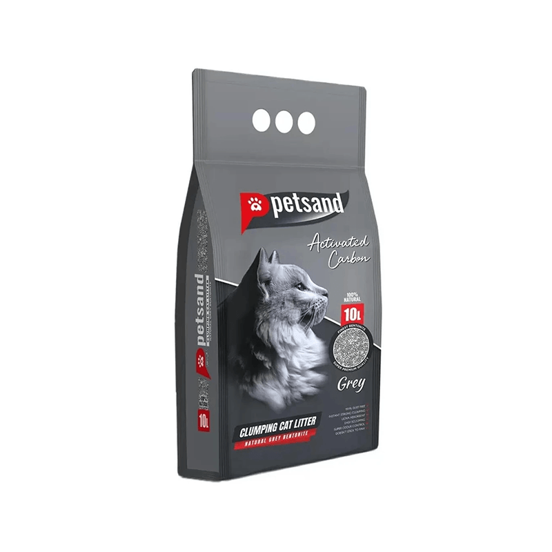 PetSand Aktif Karbonlu (Grey) Topaklaşan Bentonit Kedi Kumu 10L